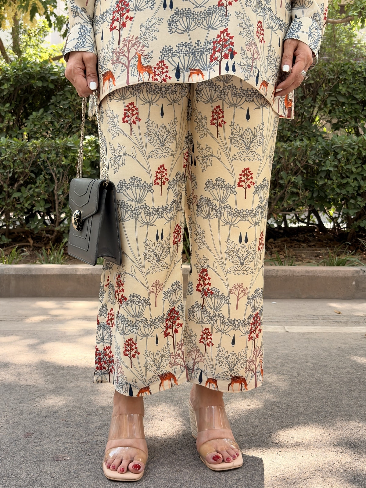 Ivory Grove- Off White Printed Co-ord Set