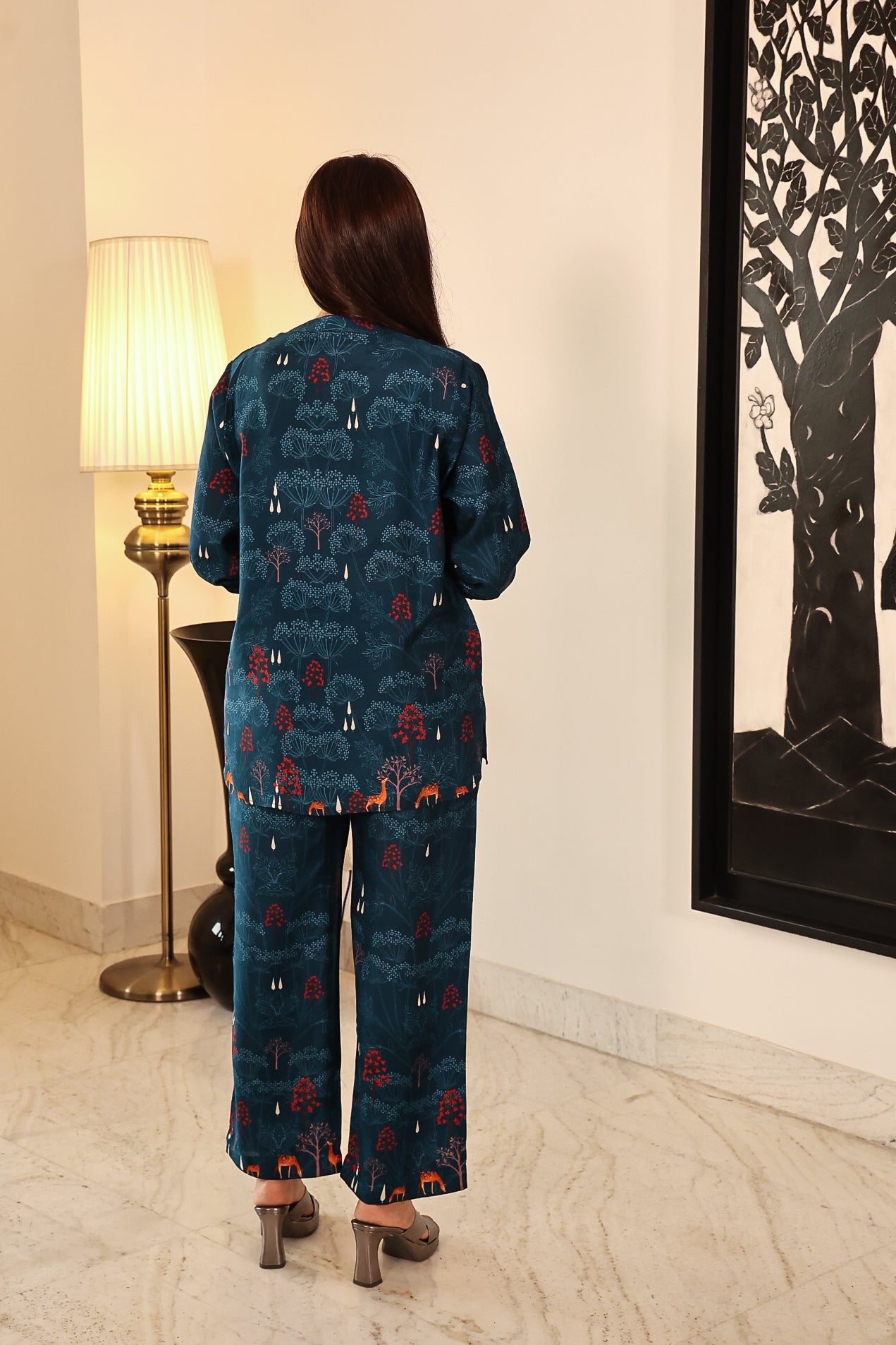 Forest Mist - Teal Blue Printed co-ord set