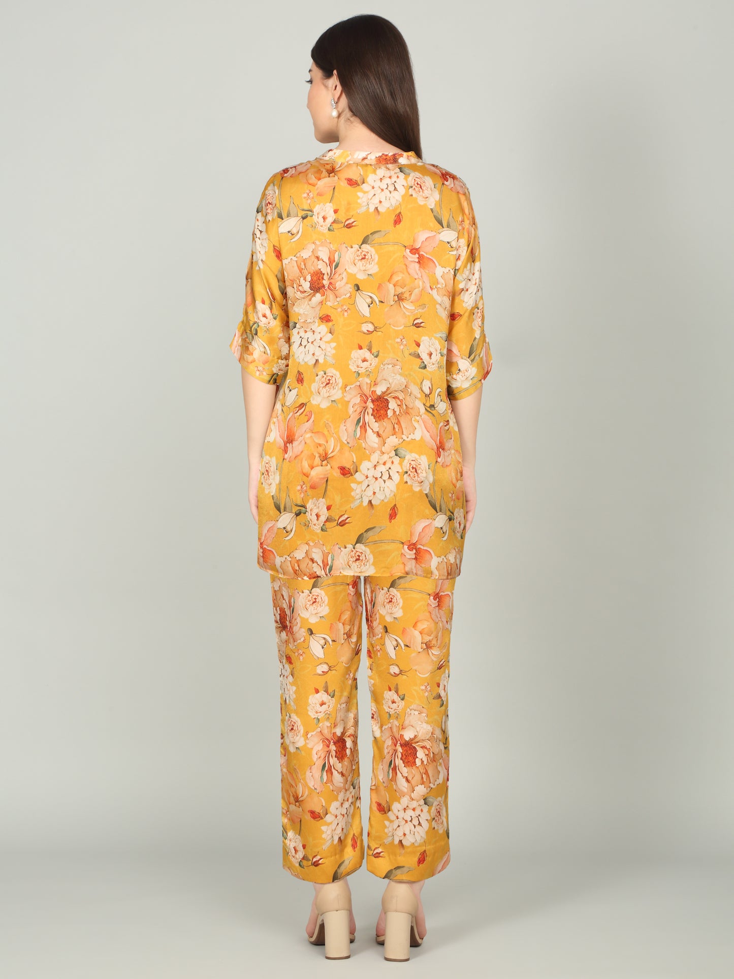 OCHRE BLOOM -Peony Floral Digital print co -ord set