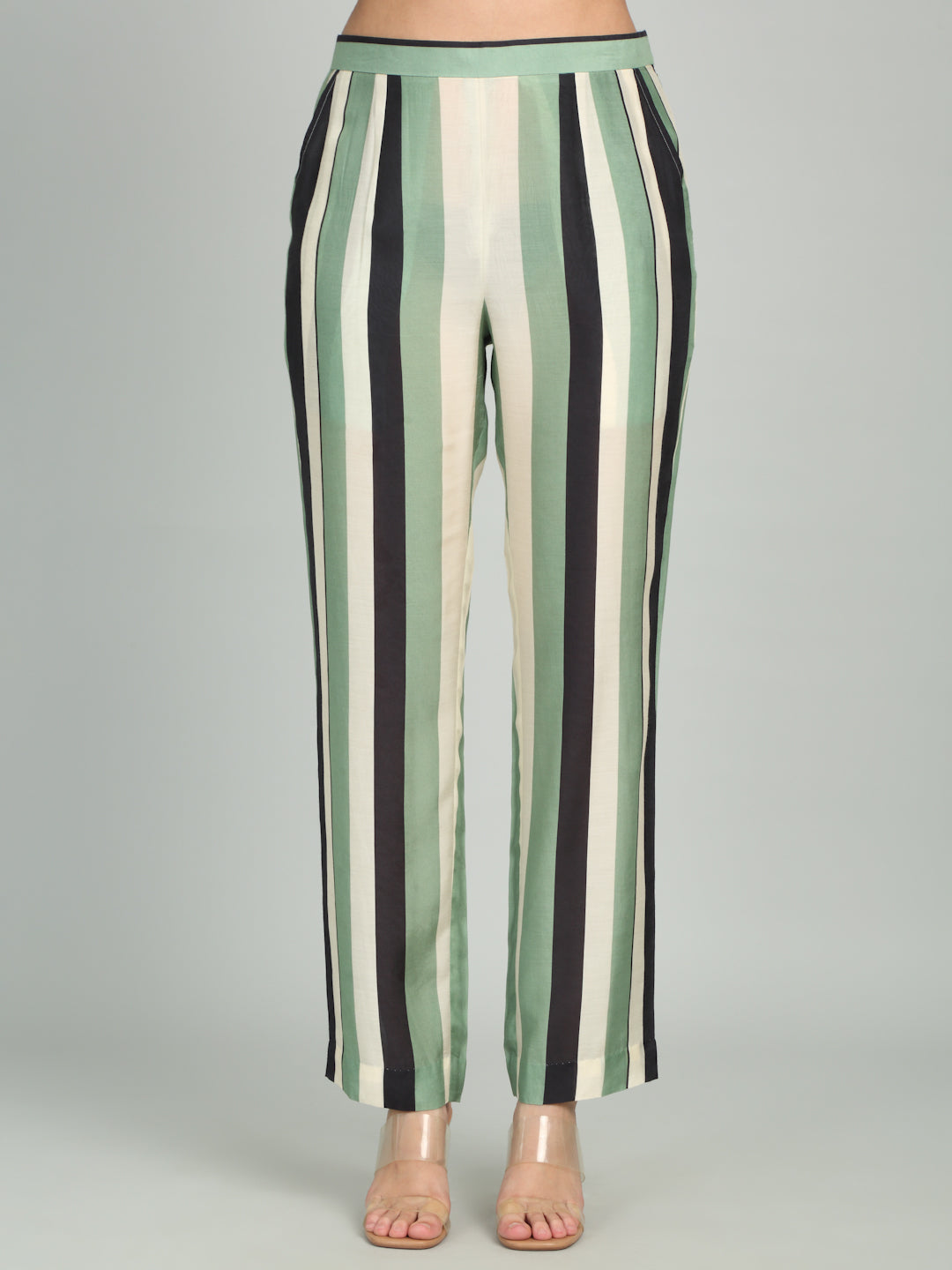 FOILAGE - Green Striped Printed set