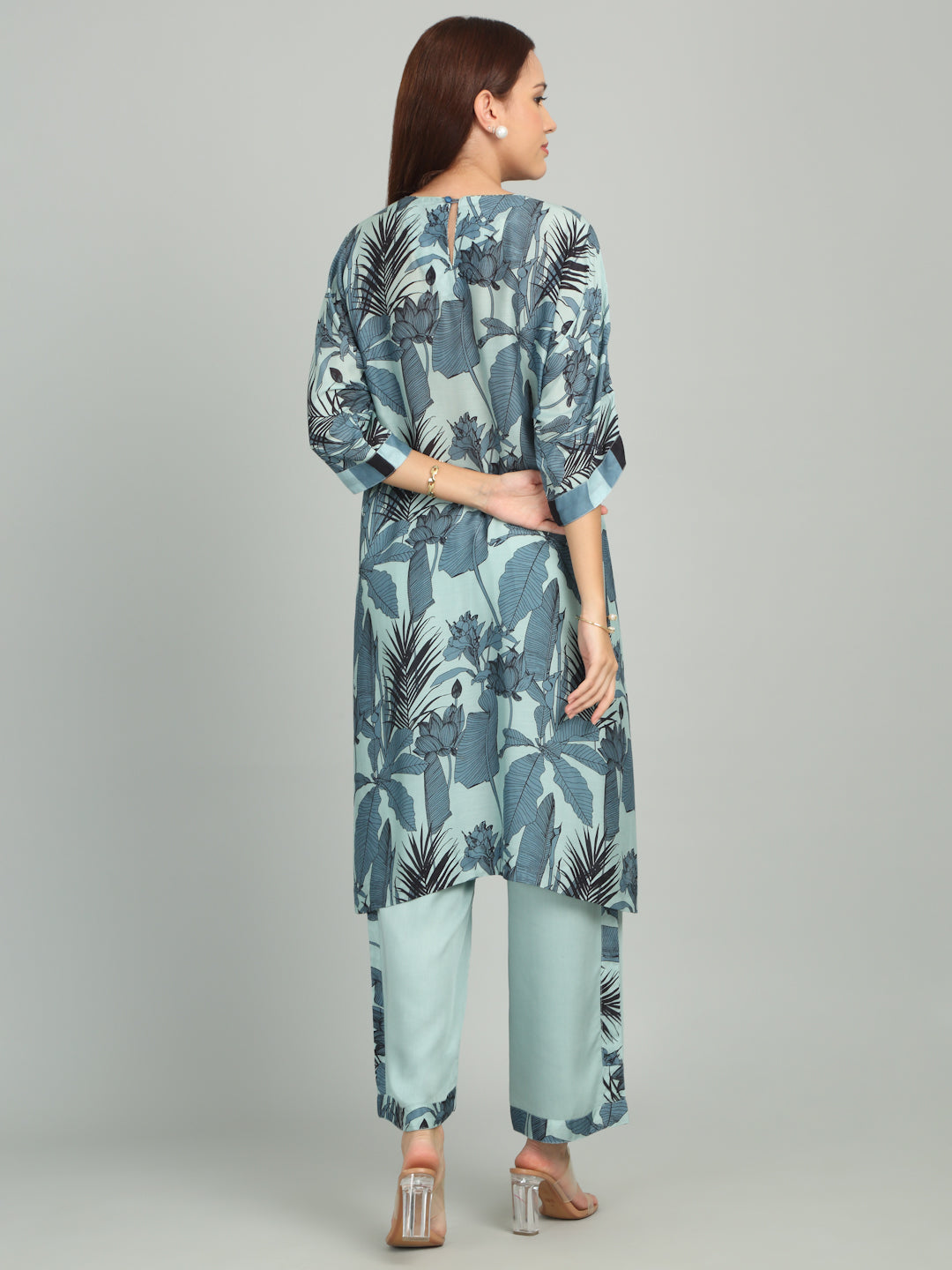 CANOPY - Blue-Grey Striped Printed set
