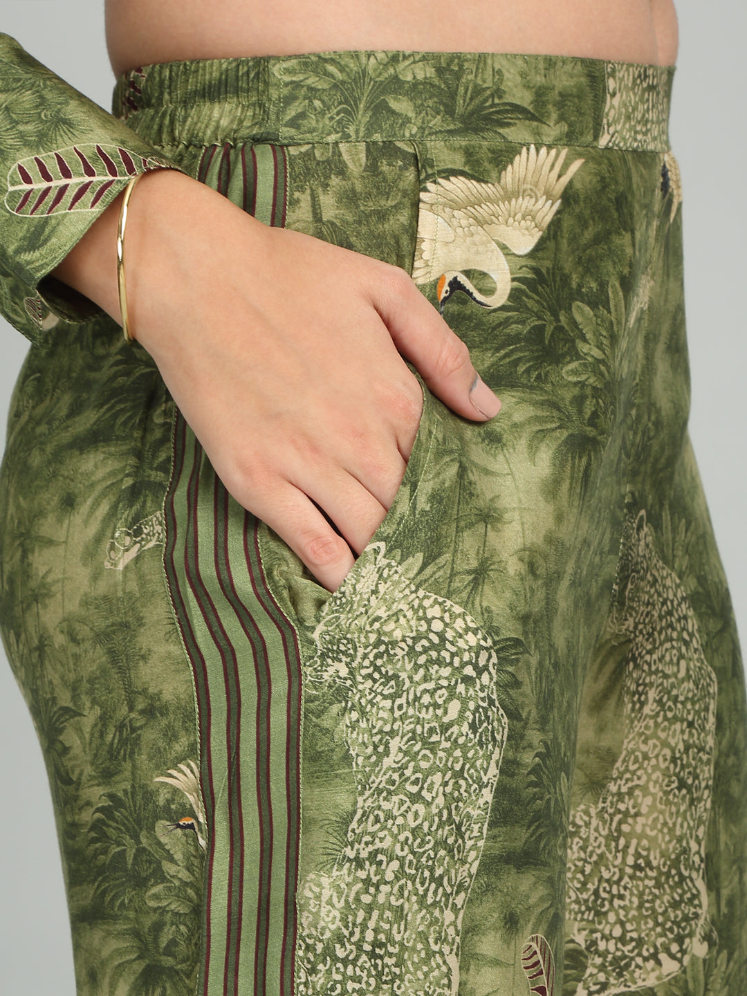 IVY - Green & Maroon Print Co-ord set