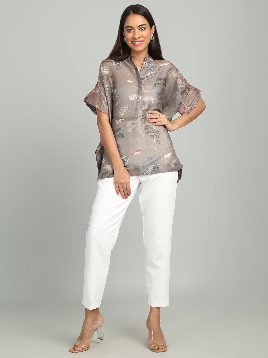 FERN - Grey Tree Print Tunic