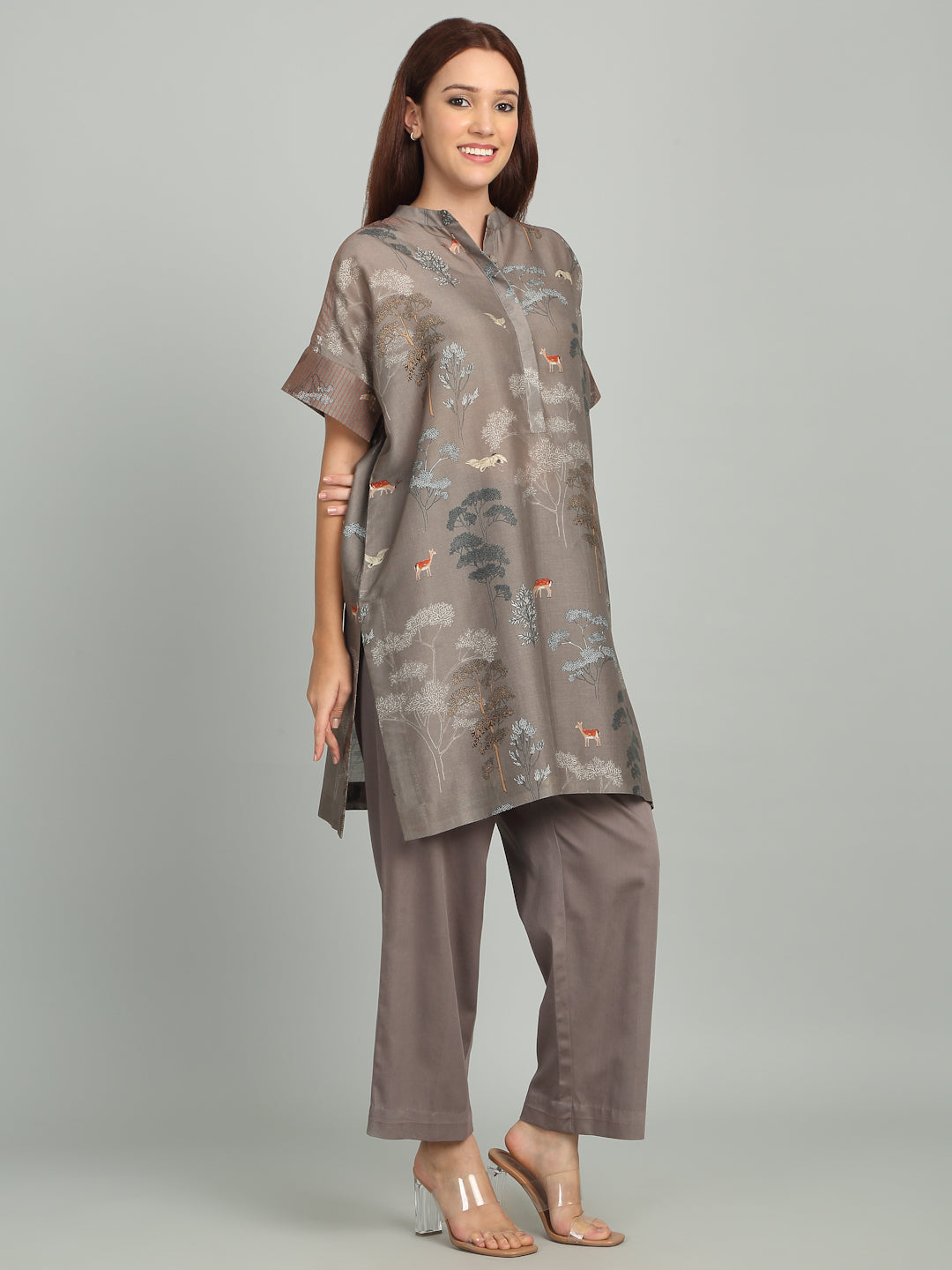 PINECONE - Grey Tree Print Set