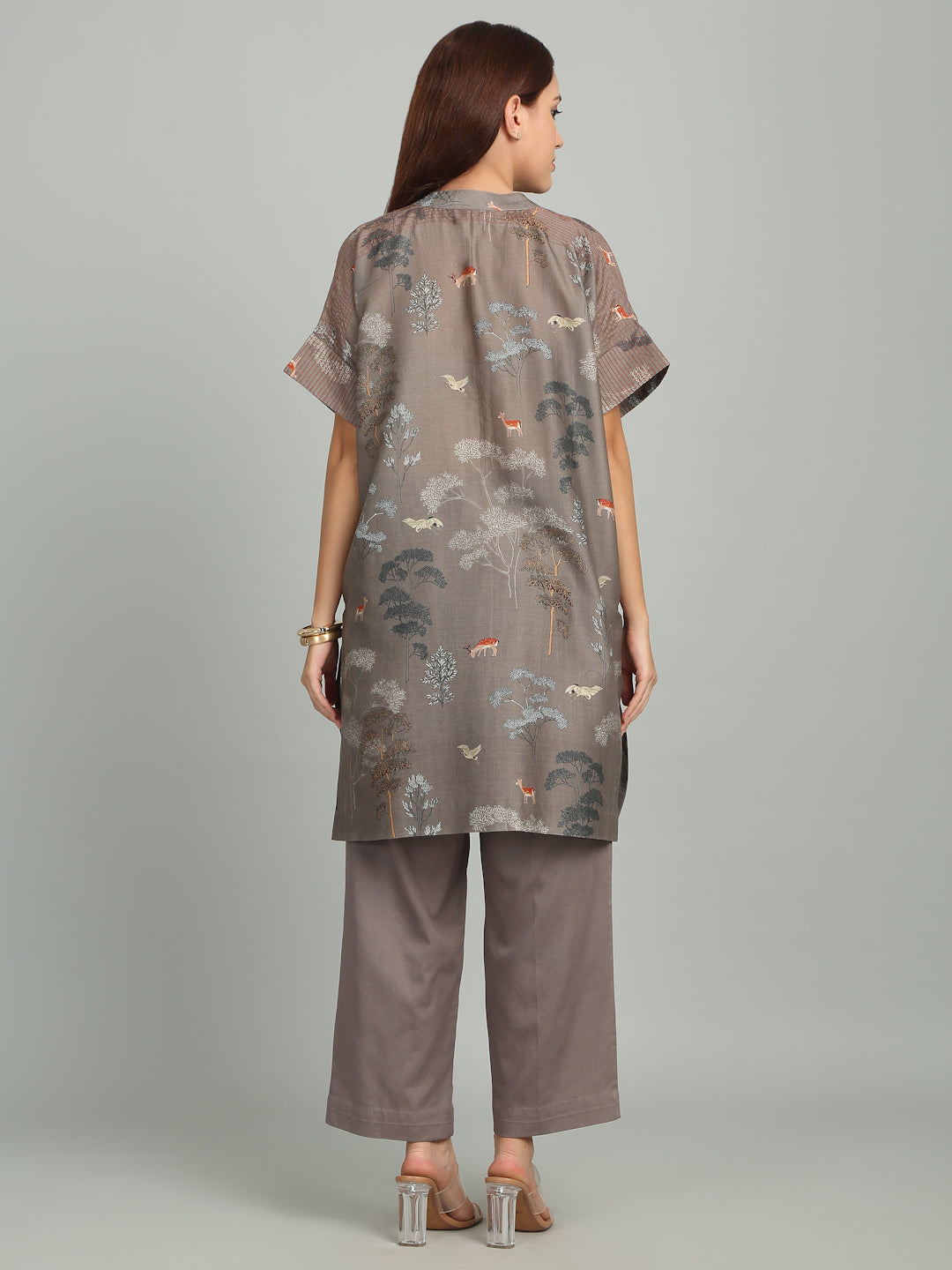 PINECONE - Grey Tree Print Set