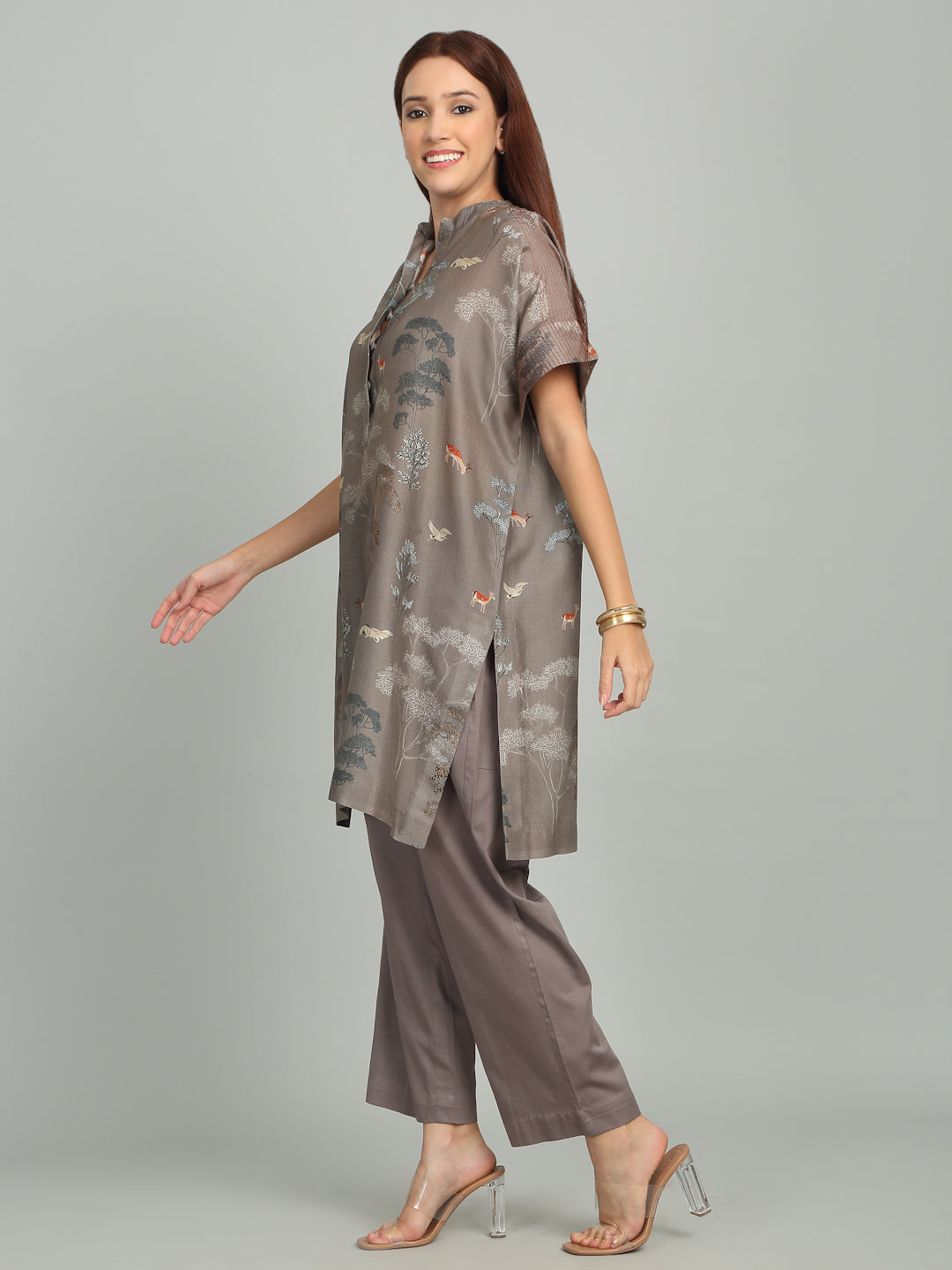 PINECONE - Grey Tree Print Set