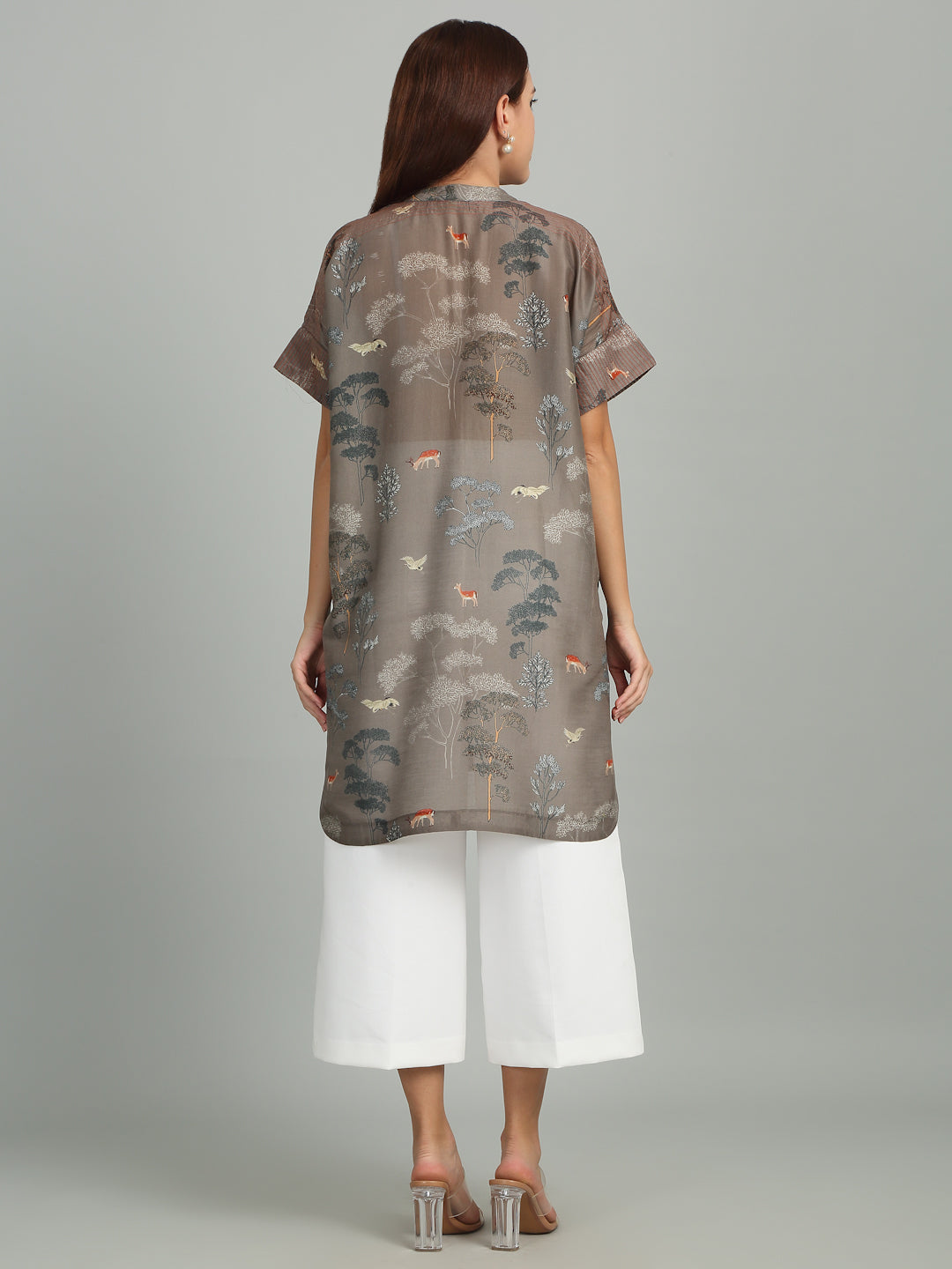 TWIG - Grey Tree Print Long Tunic