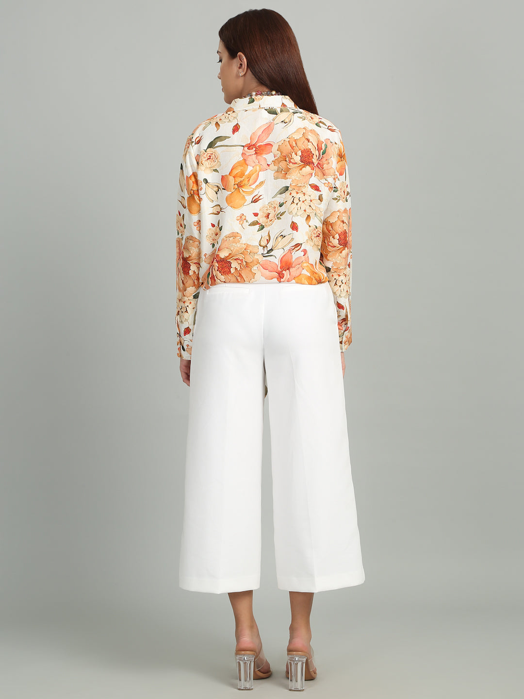 AMBER PEONY - Printed Knotted Shirt