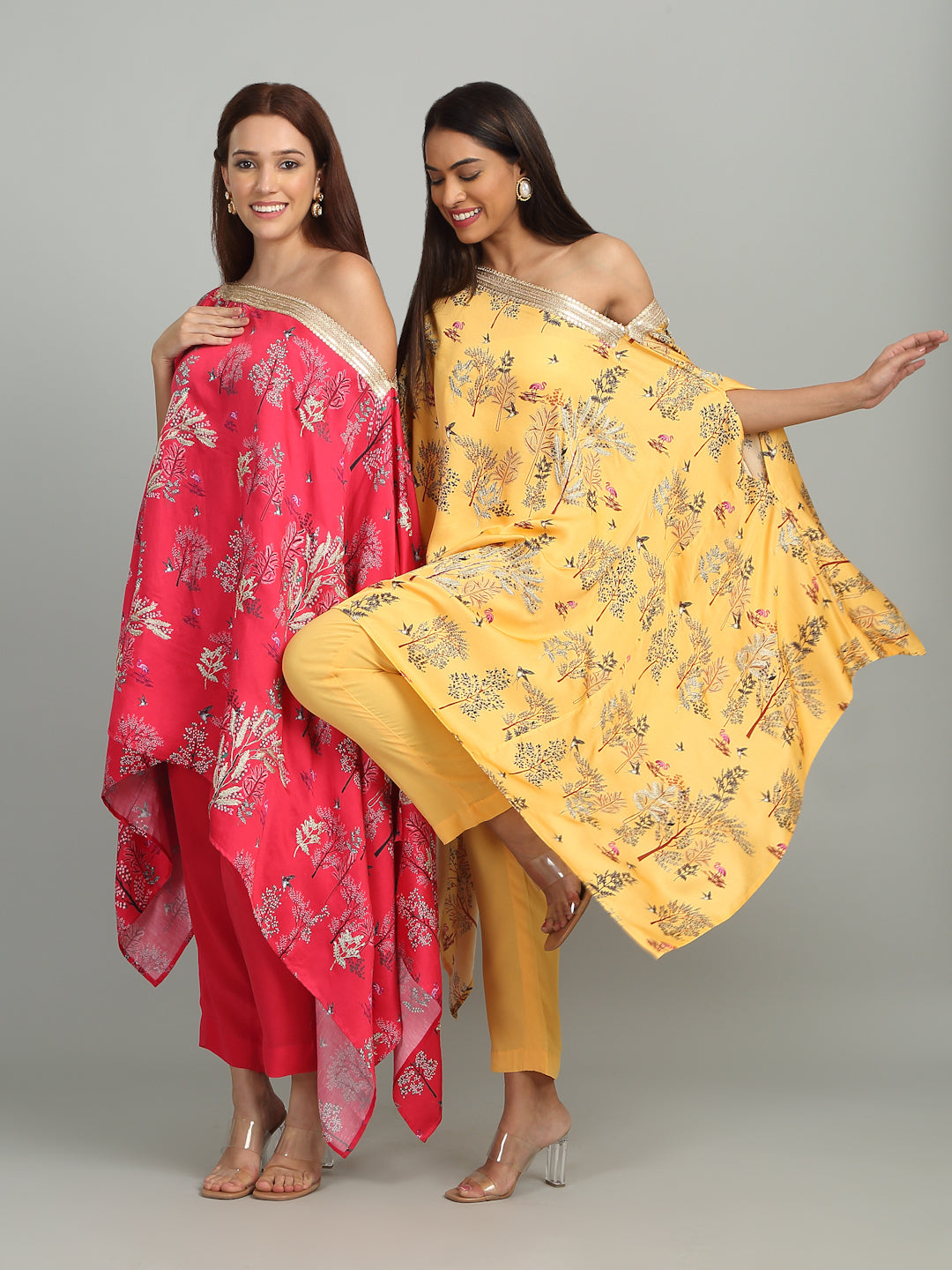 QUEENS NECKLACE 1 - Off shoulder Printed Tunic set