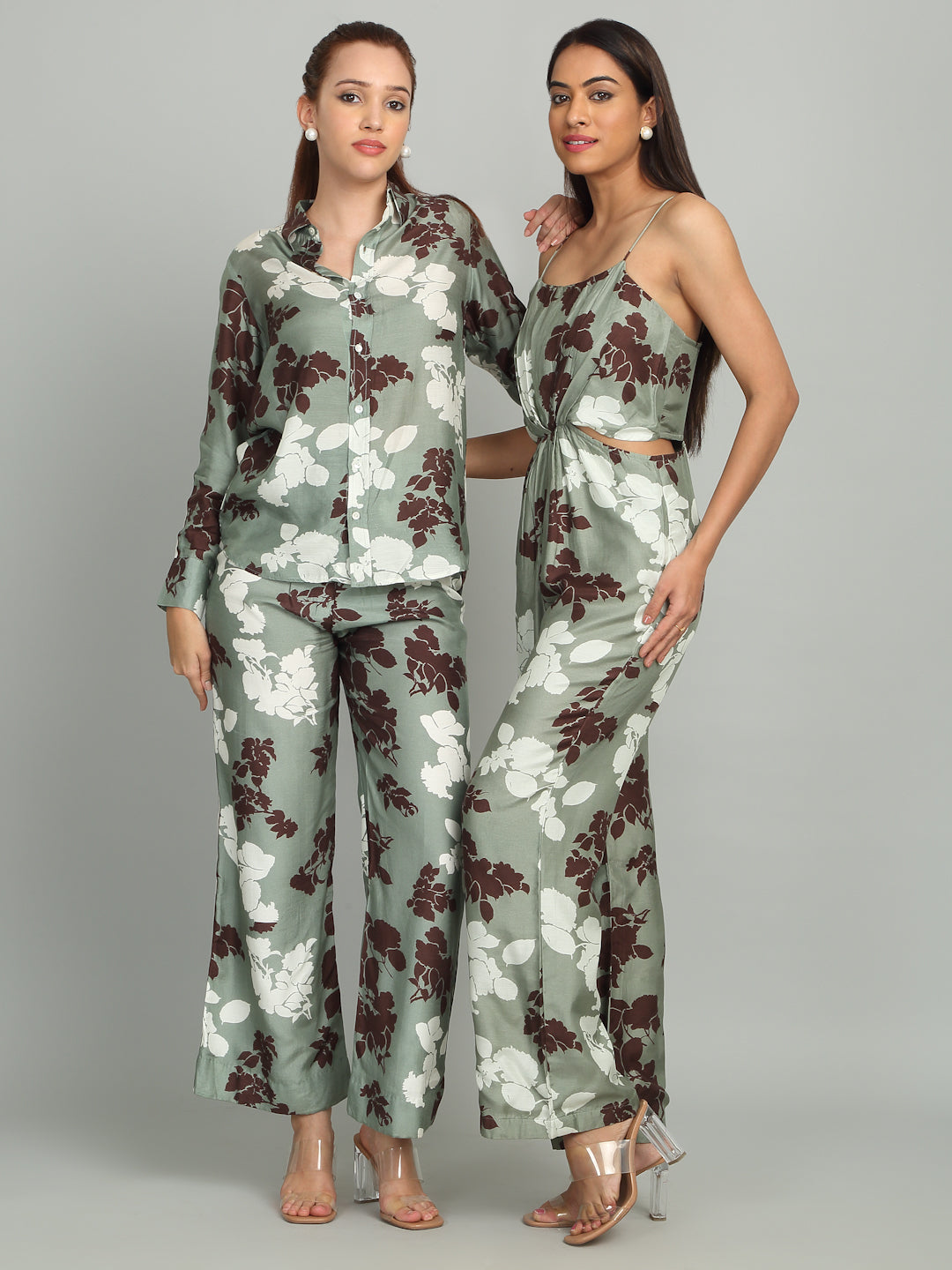 CLOVER - Floral Green Printed Co-ord set