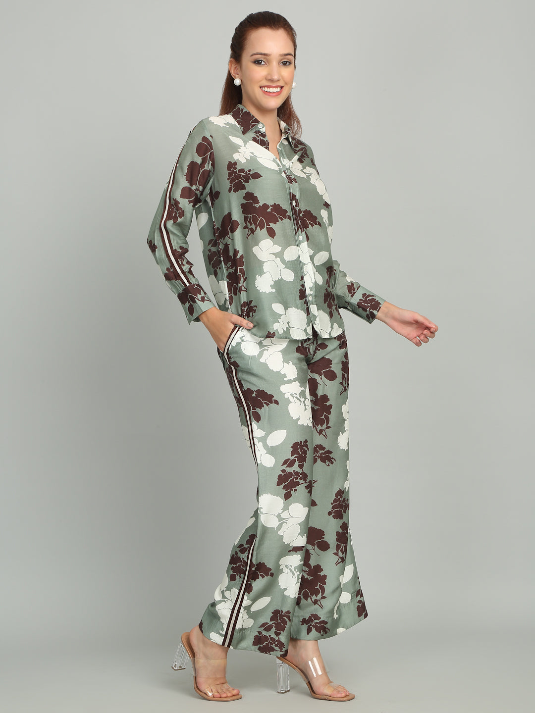 CLOVER - Floral Green Printed Co-ord set