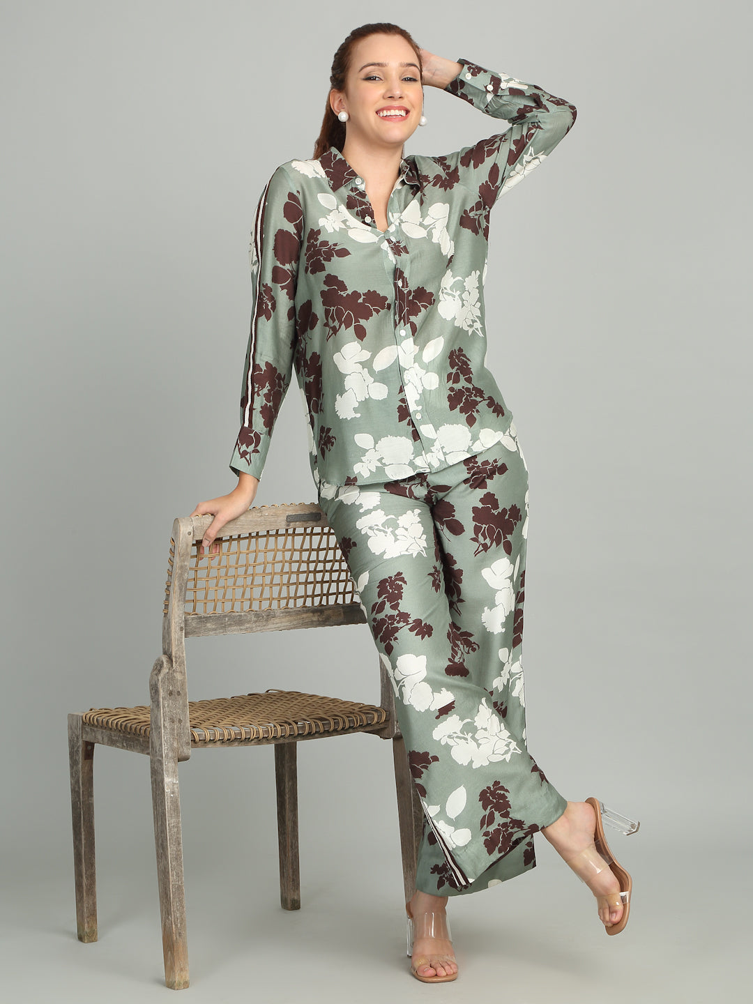 CLOVER - Floral Green Printed Co-ord set