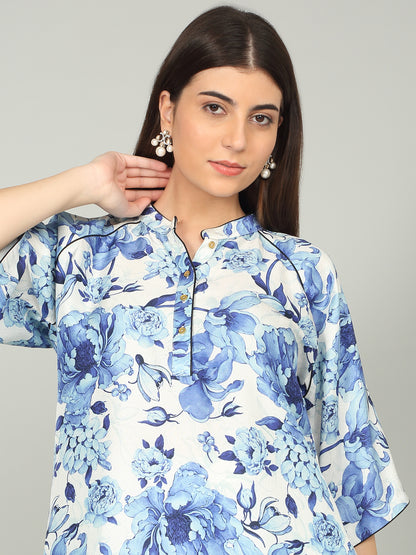 BLUE MIRAGE - Floral Tunic