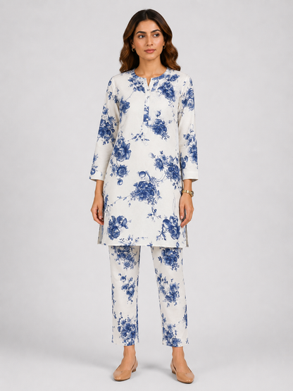 Indigo Bloom - Digital print Co-ord set