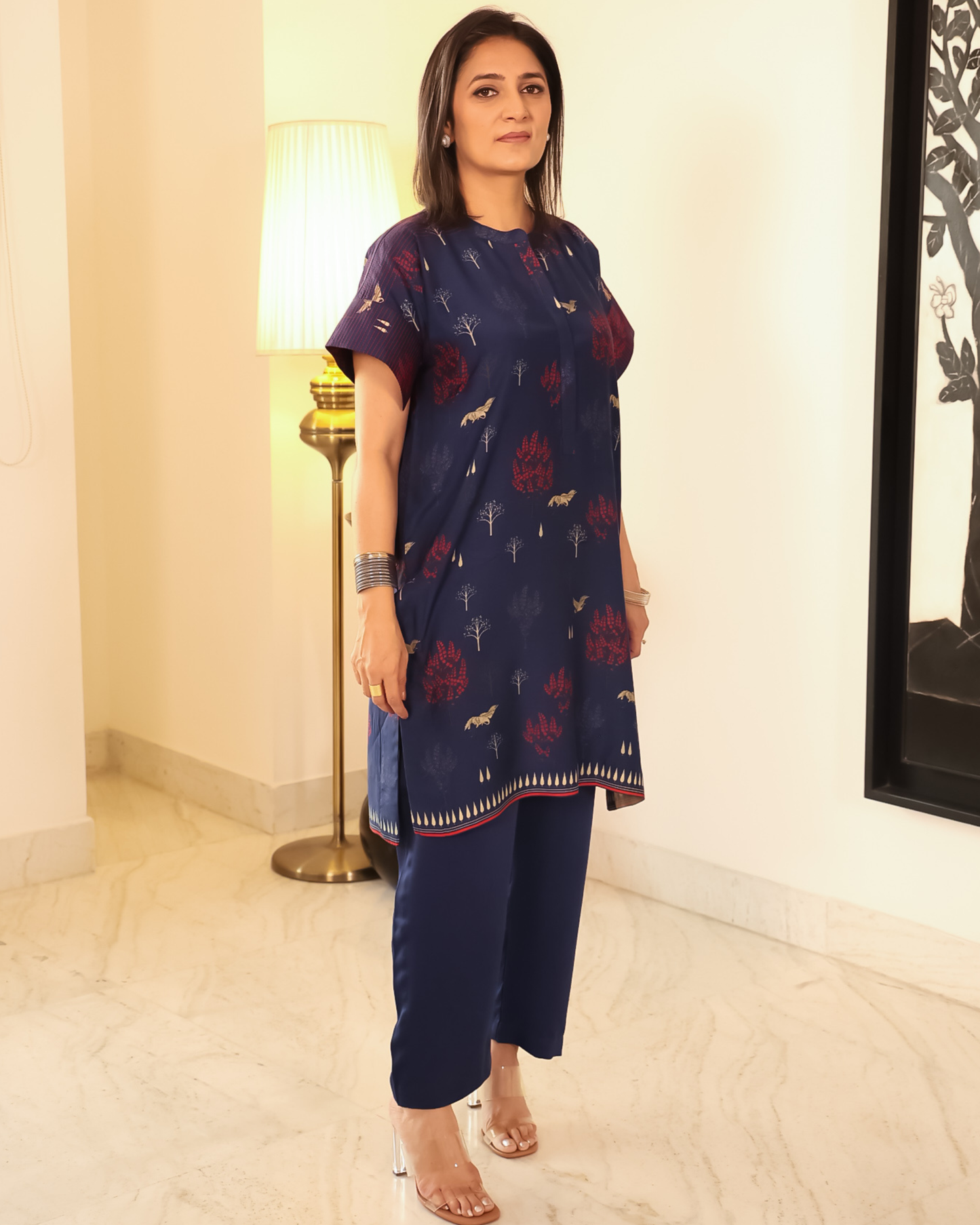 Indigo Woods - Blue Tree Printed  co-ord set