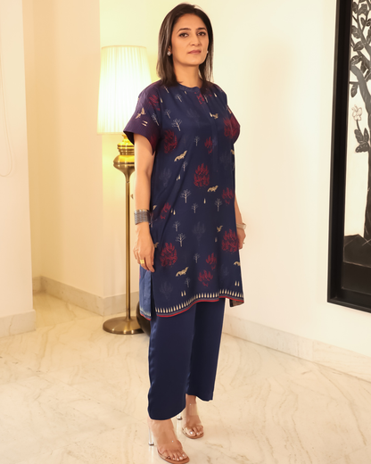 Indigo Woods - Blue Tree Printed  co-ord set