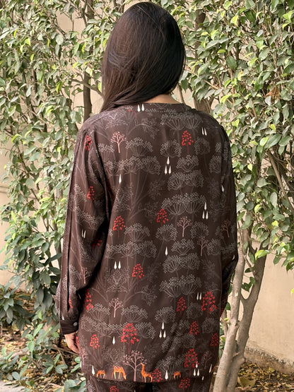 Chestnut Grove- Brown Printed Co-ord Set