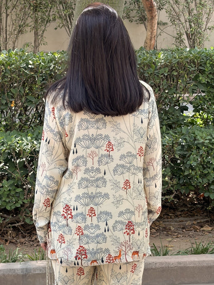 Ivory Grove- Off White Printed Co-ord Set