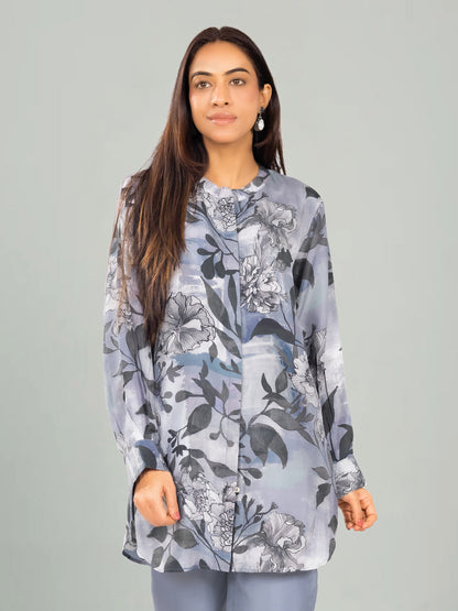 Silver Mist – Digital Leaf & Floral Co-ord Set