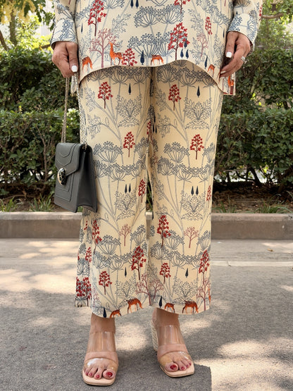 Ivory Grove- Off White Printed Co-ord Set