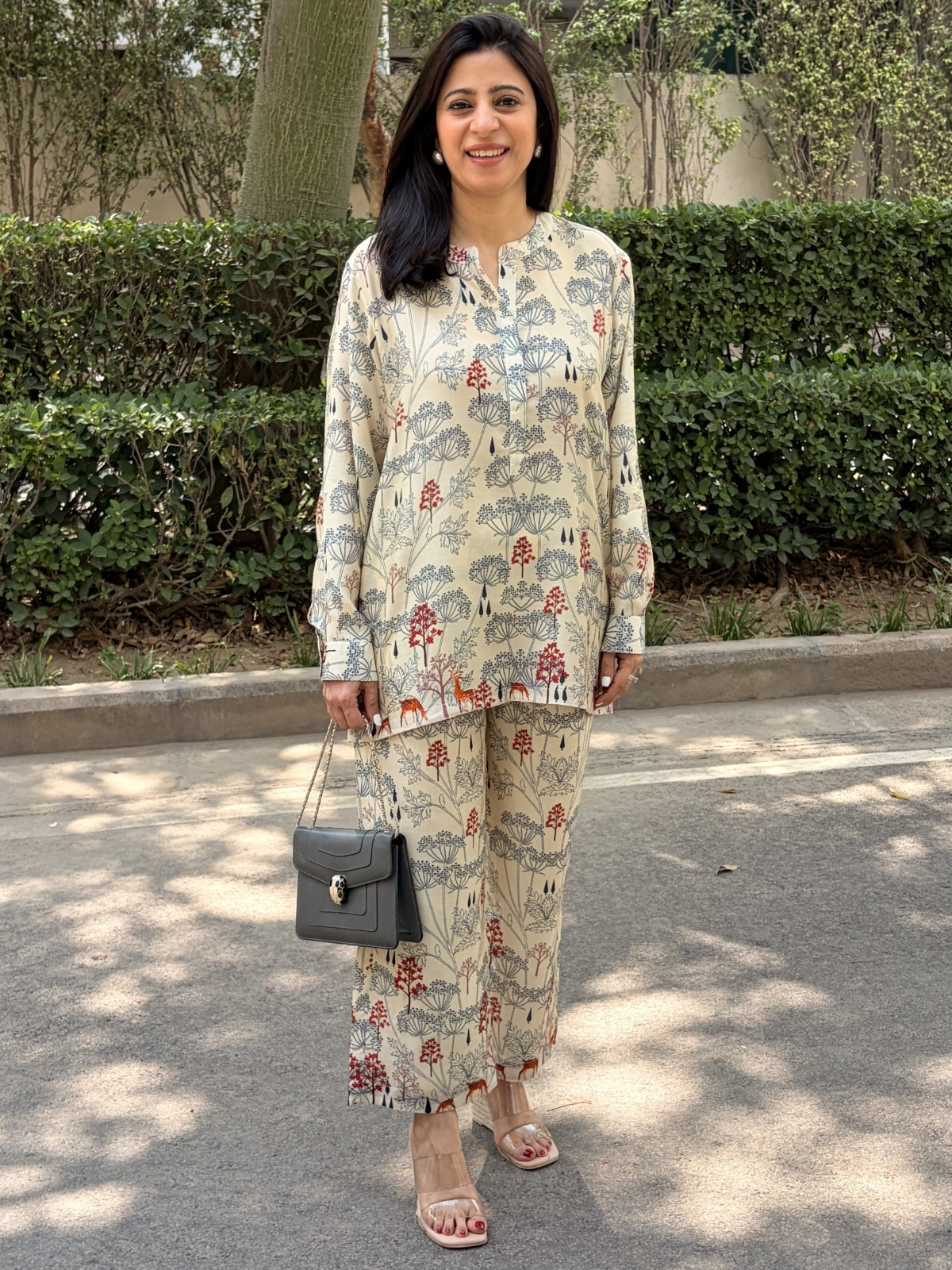 Ivory Grove- Off White Printed Co-ord Set