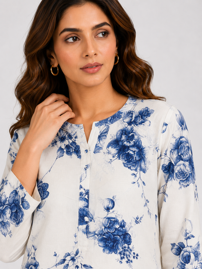 Indigo Bloom - Digital print Co-ord set