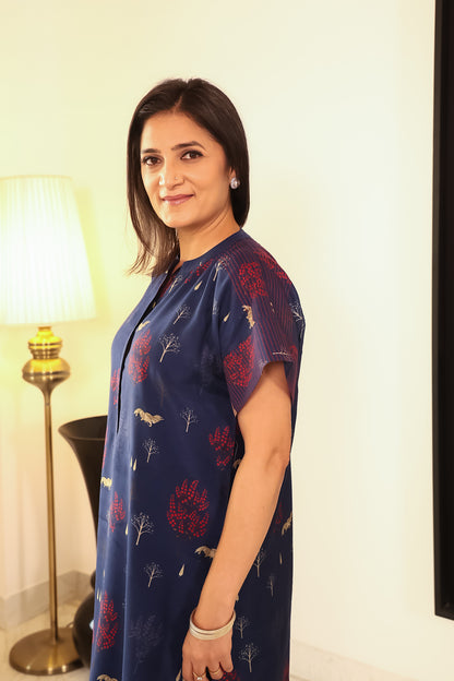 Indigo Woods - Blue Tree Printed  co-ord set
