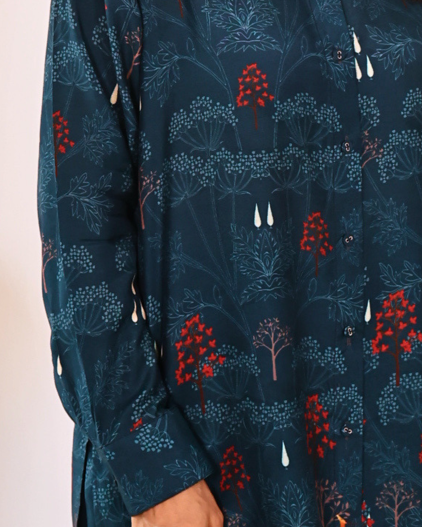 Forest Mist  - Teal Blue Printed co-ord set
