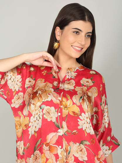 RUBY PEONY -Peony Floral Digital print co -ord set