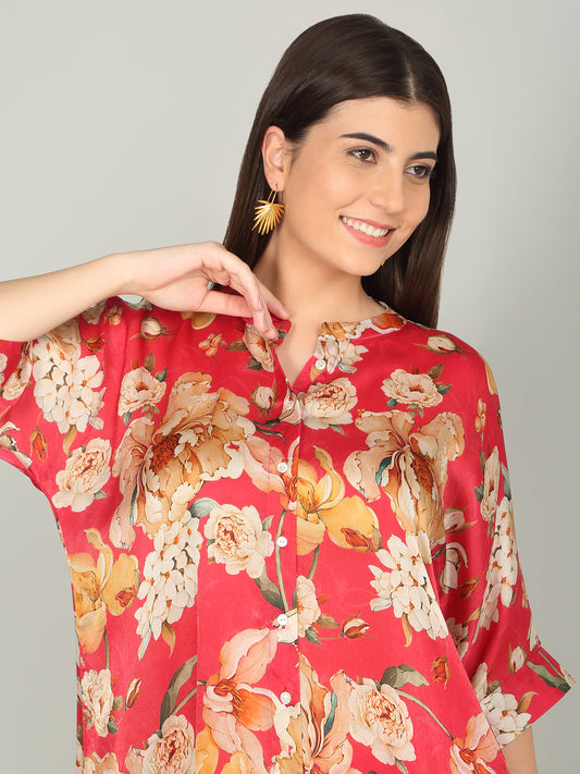 RUBY PEONY -Peony Floral Digital print co -ord set