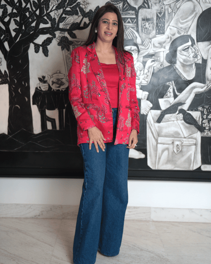 Flame of Flora, Bombay Edit  - Print & Embroidered Jacket