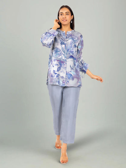Aqua Mist – Digital Leaf & Floral Co-ord Set