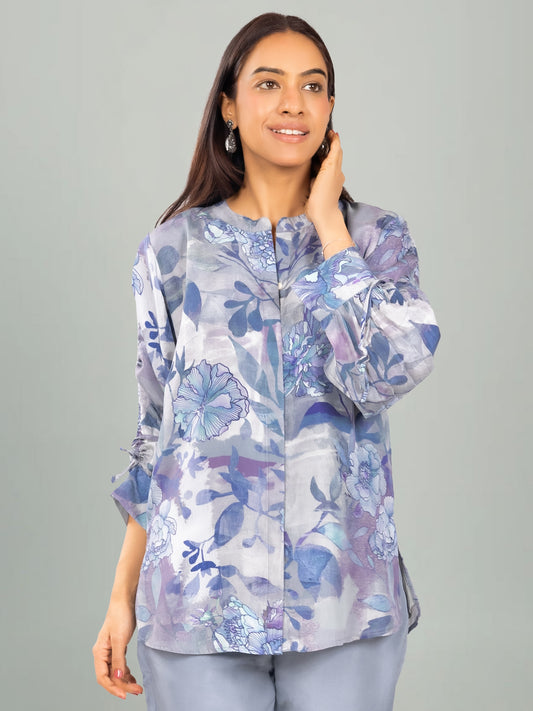 Aqua Mist – Digital Leaf & Floral Co-ord Set