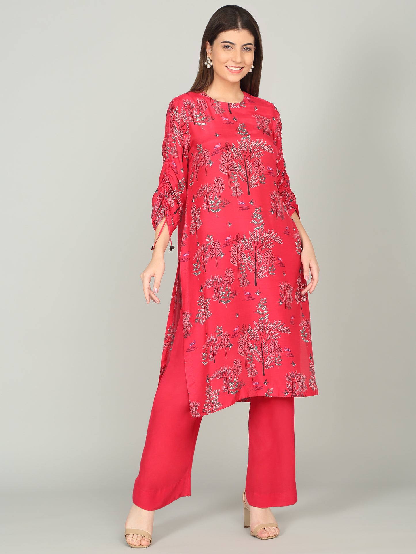 Malabar Hills 2.0 - Printed & Ruched Sleeve Tunic