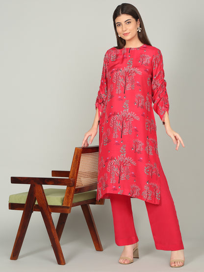 Malabar Hills 2.0 - Printed & Ruched Sleeve Tunic