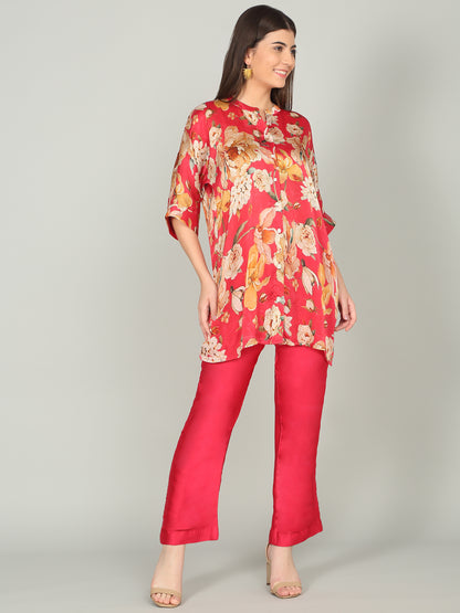 RUBY PEONY -Peony Floral Digital print co -ord set