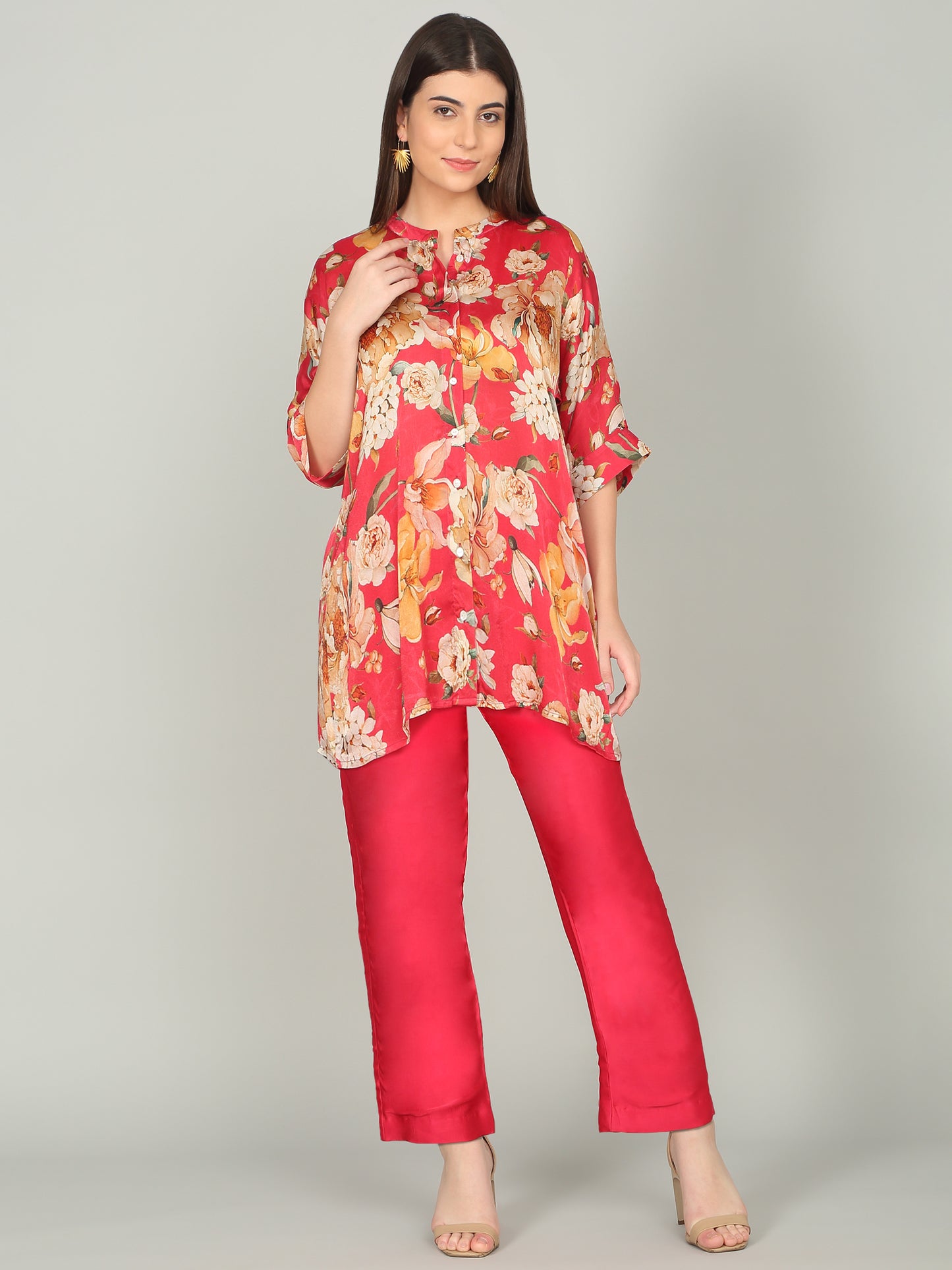 RUBY PEONY -Peony Floral Digital print co -ord set