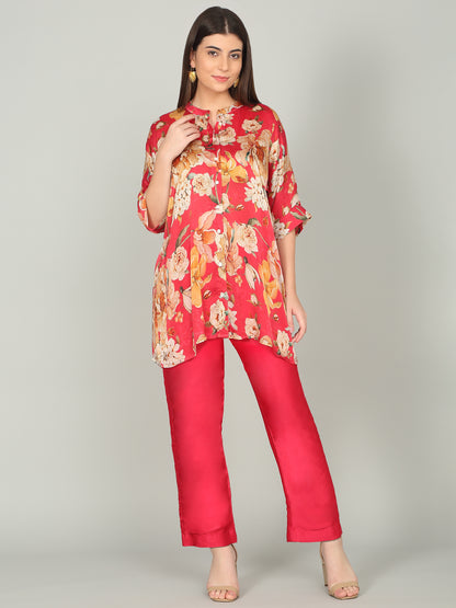 RUBY PEONY -Peony Floral Digital print co -ord set