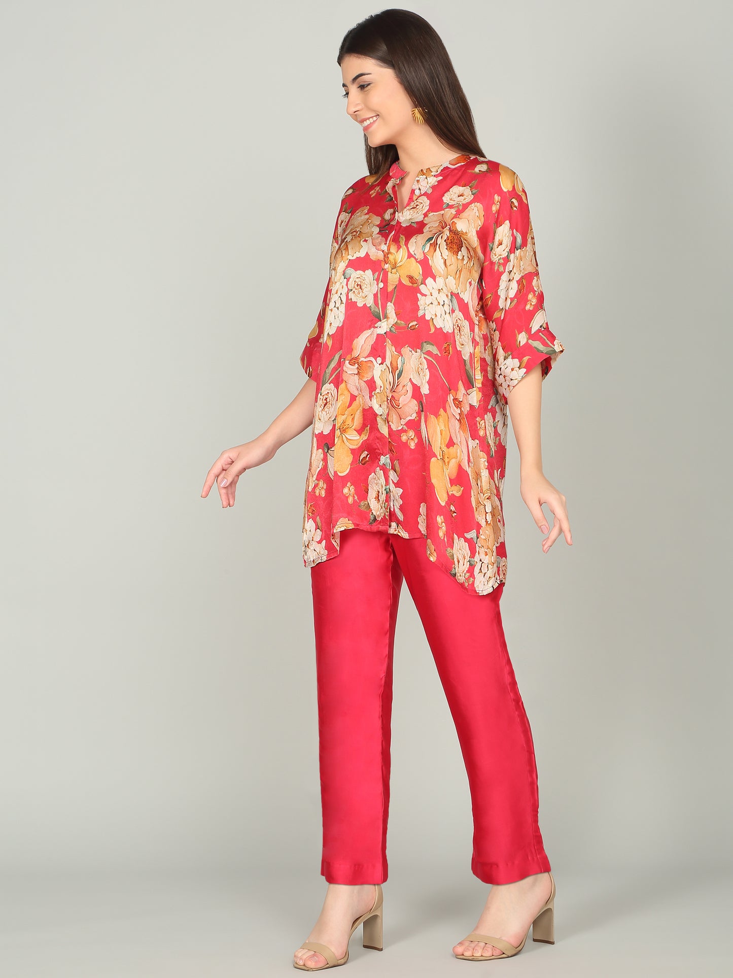RUBY PEONY -Peony Floral Digital print co -ord set