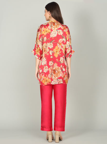 RUBY PEONY -Peony Floral Digital print co -ord set