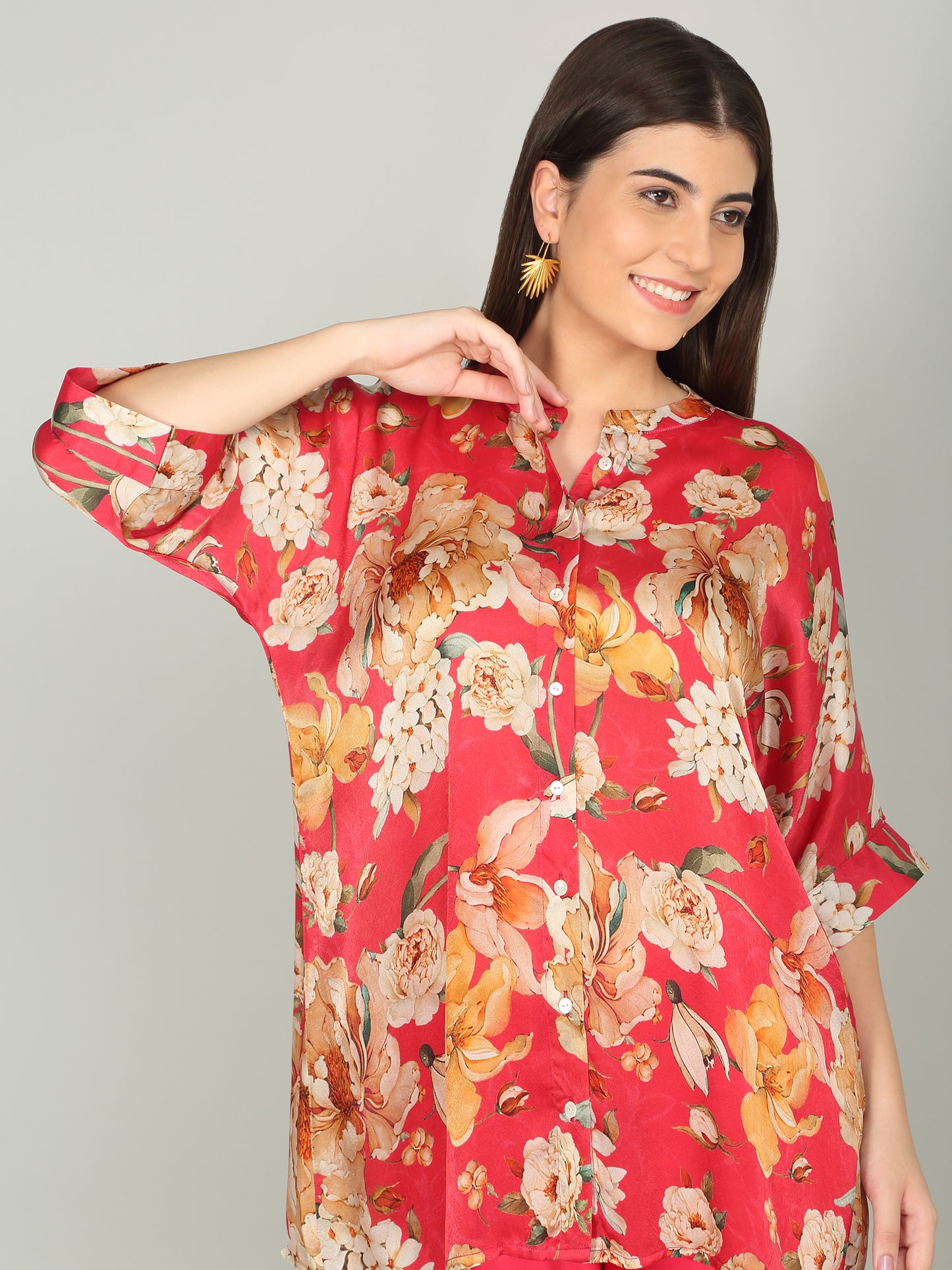 RUBY PEONY -Peony Floral Digital print co -ord set