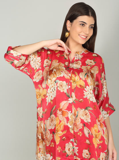 RUBY PEONY -Peony Floral Digital print co -ord set