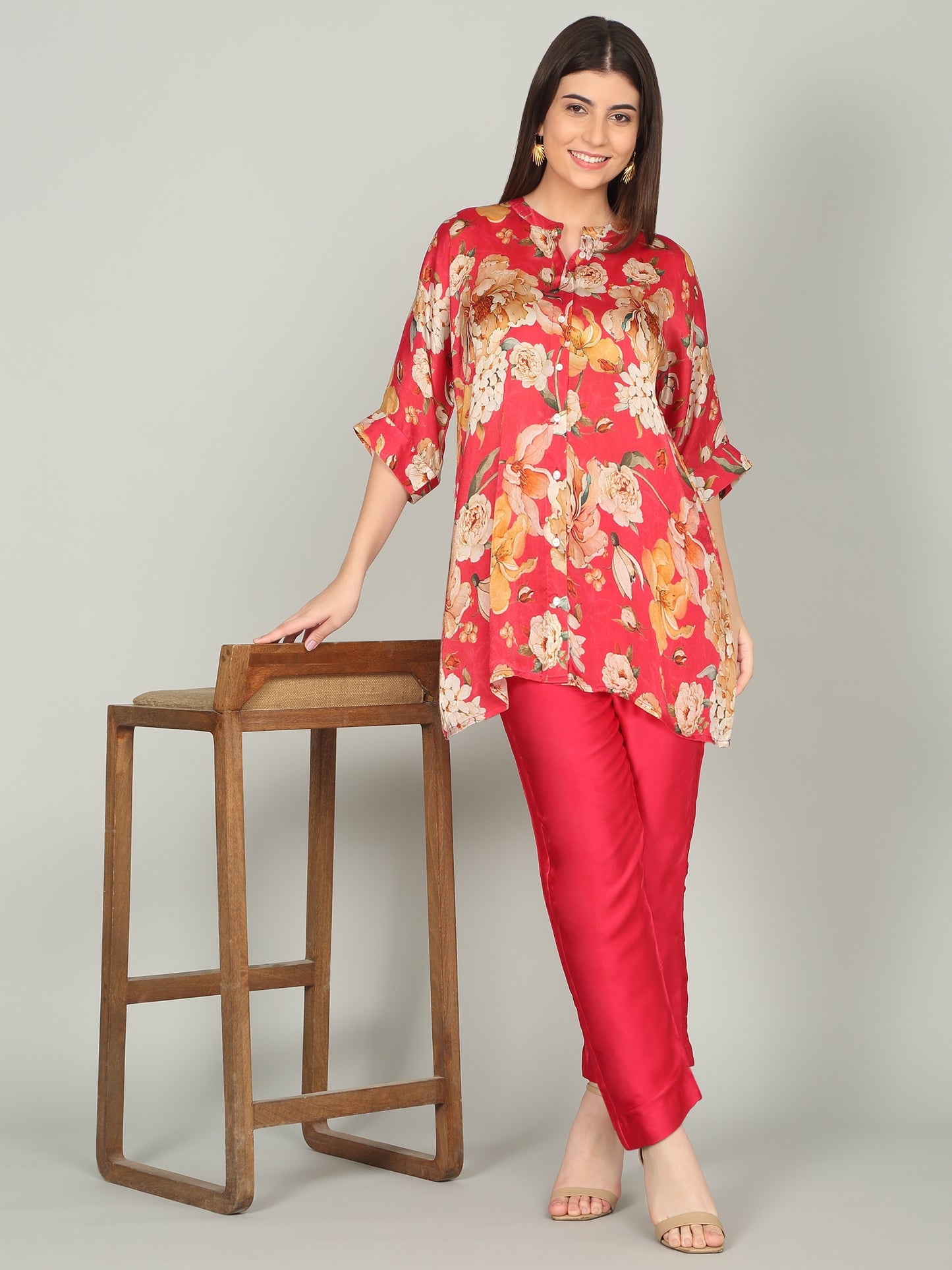 RUBY PEONY -Peony Floral Digital print co -ord set