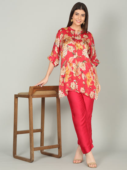 RUBY PEONY -Peony Floral Digital print co -ord set