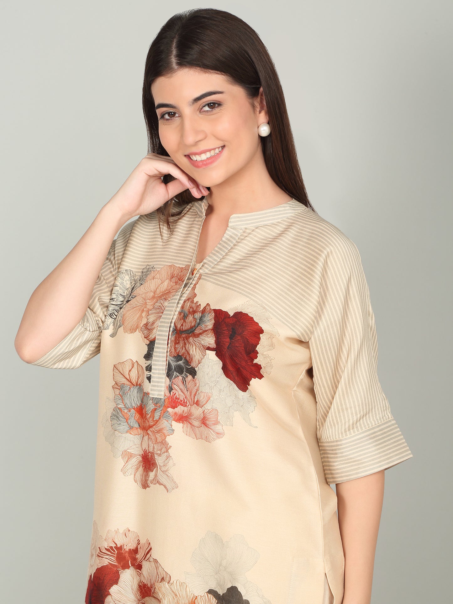 KALA GHODA NOVA-  Floral geometric digital print kurta set