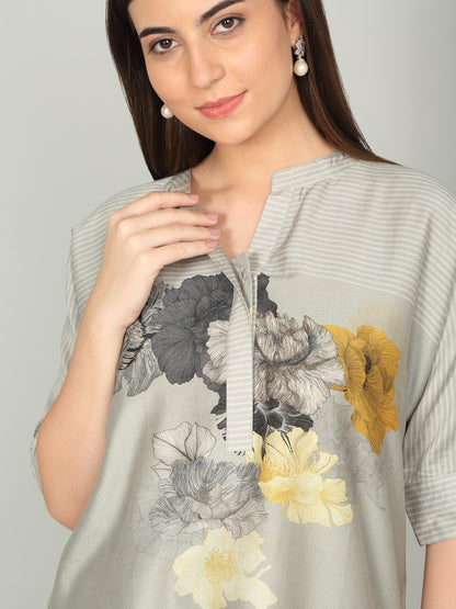 KALA GHODA NOVA-  Floral geometric digital print kurta set