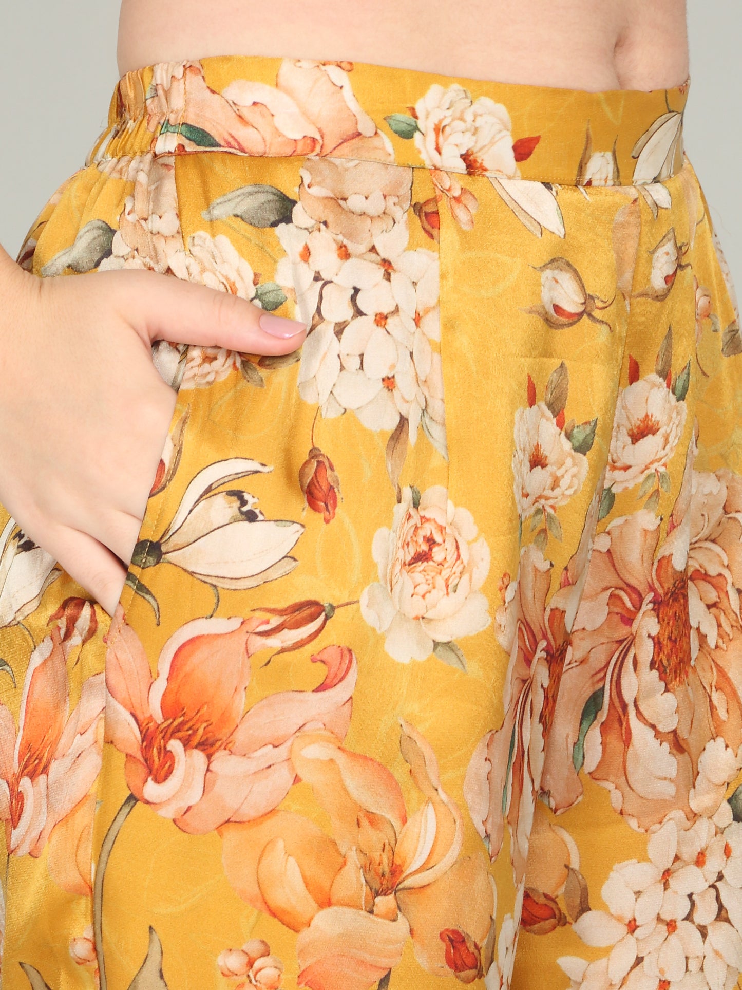 OCHRE BLOOM -Peony Floral Digital print co -ord set