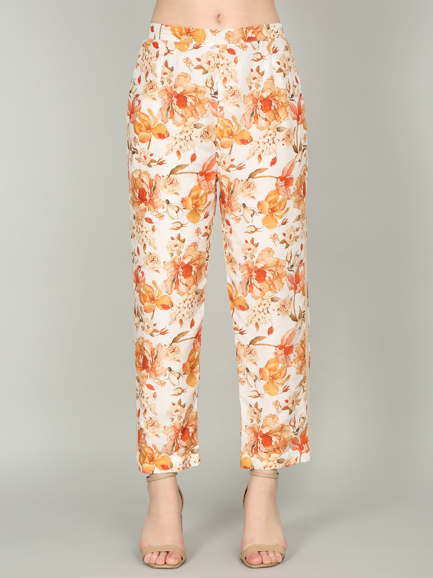 TANGERINE BLOOM -  Peony Floral Digital print Kaftan co -ord set