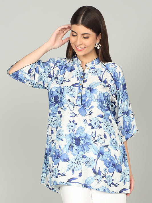 BLUE MIRAGE - Floral Tunic