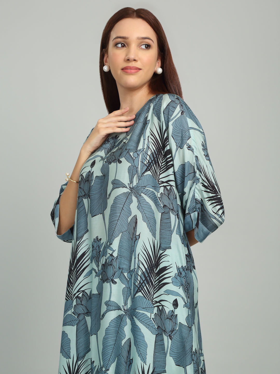 CANOPY - Blue-Grey Striped Printed set